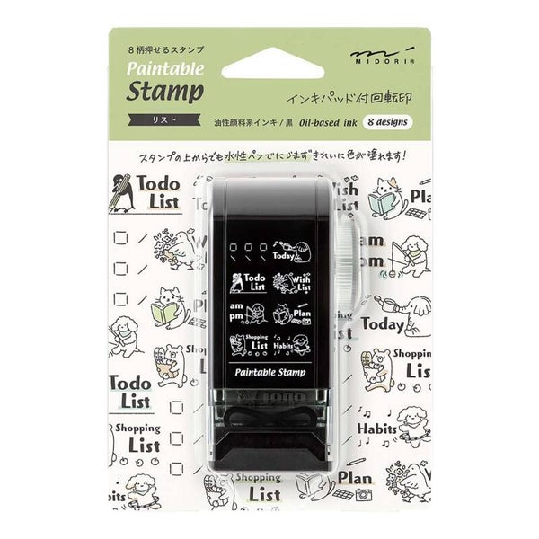 スタンプ 回転印 ダイヤル リスト柄/PAINTABLE ROTATING STAMP DIAL LIST GATO