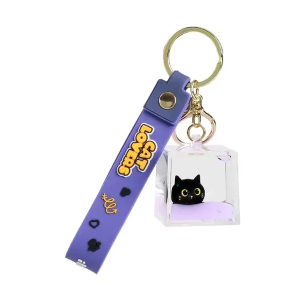 LLAVERO LIQUID CUBO BLACK CAT