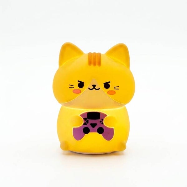 LUZ DE NOCHE KAWAII GAMER GATO NARANJA CABLE USB 3 7V