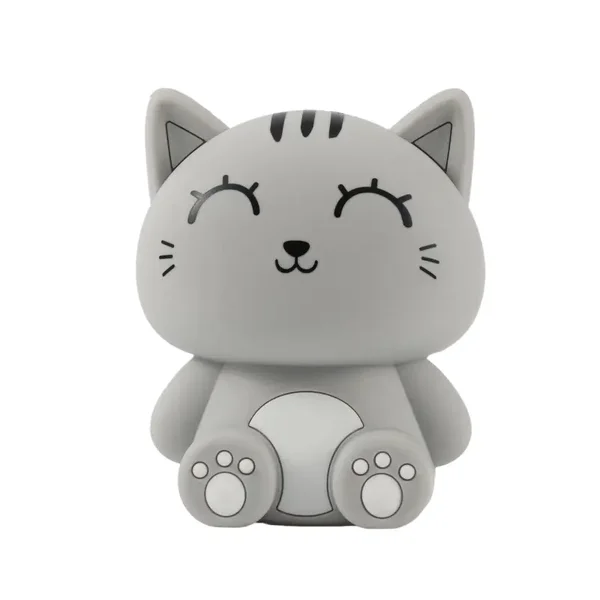 LUZ NOCTURNA DE SILICONA GREY CAT GATO