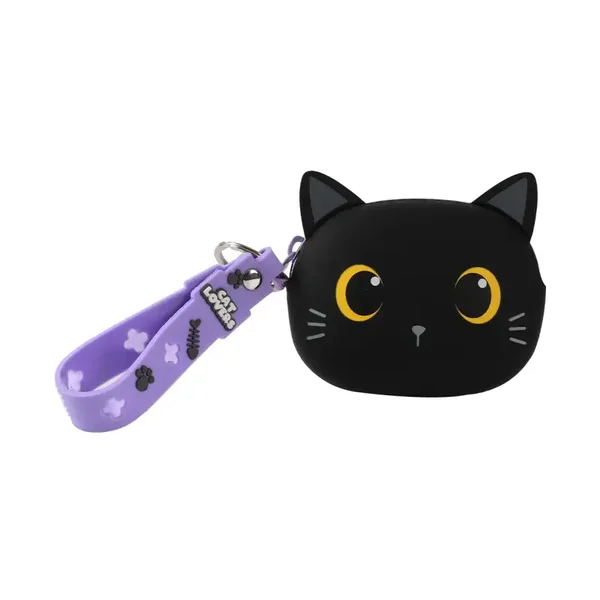 MONEDERO DE SILICONA BLACK CAT GATO