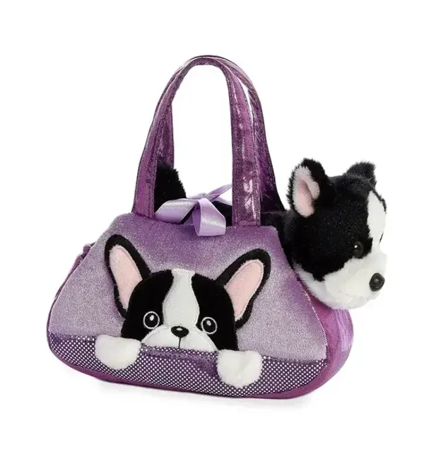 FP BOLSO MALVA BULLDOG FRANCES/PLUCHE PERRO