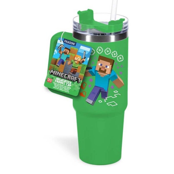 VASO CON PAJITA MINECRAT VERDE