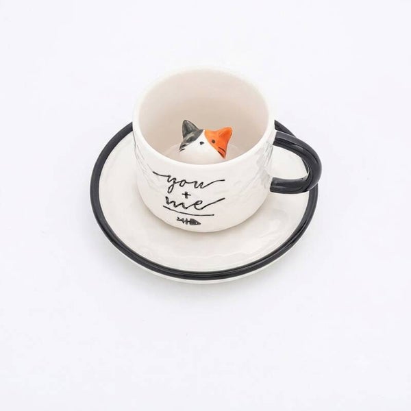 TAZA DE CAFÉ CON PLATO CAT
