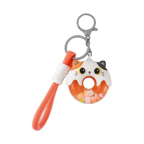 LLAVERO DONUT ORANGE CAT GATO