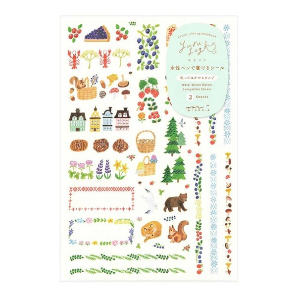 北欧柄/YURU LOG STICKER 2 SHEETS SCANDINAVIA