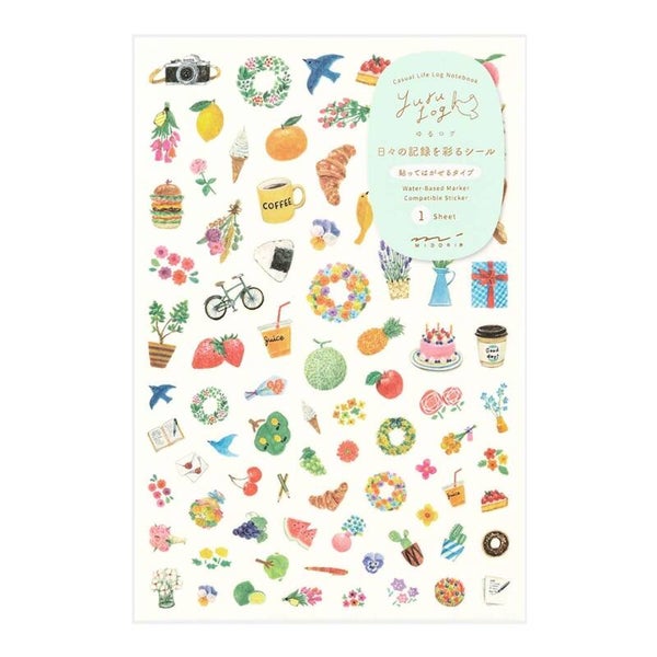 モチーフ柄/YURU LOG STICKER 1 SHEET MOTIF