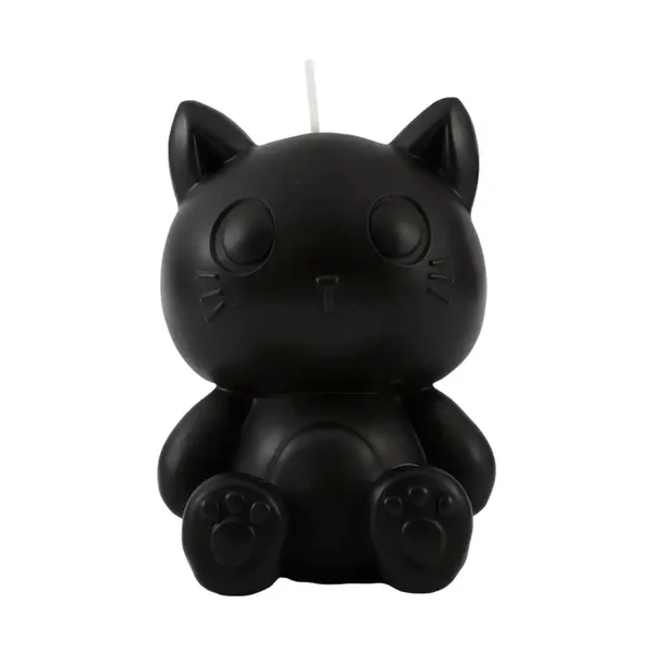 VELA CAT NEGRA CON AROMA A GARDENIA GATO