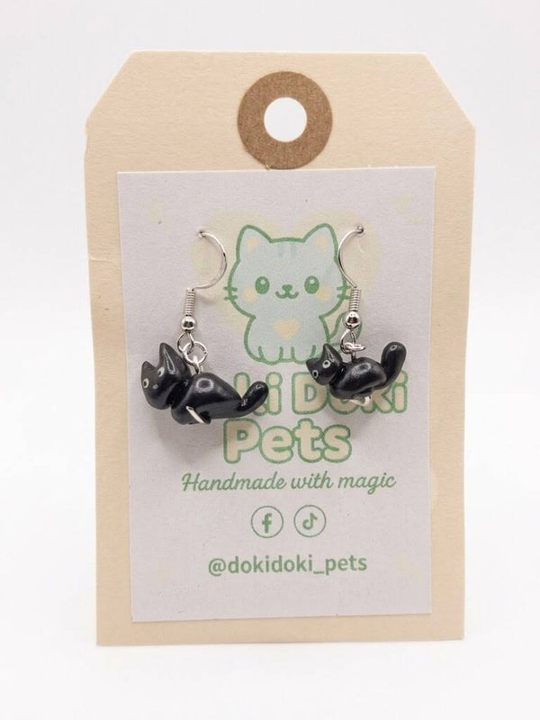 PENDIENTES BAÑO DE PLATA "GATO"(002)