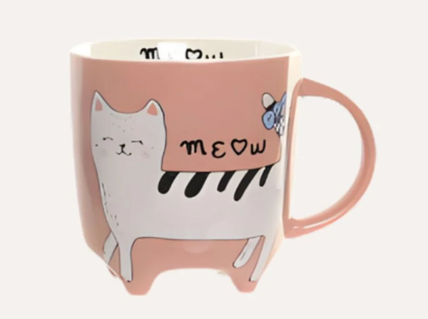 MUG PORCELANA 9X7X9.4 360ML GATO MEOW