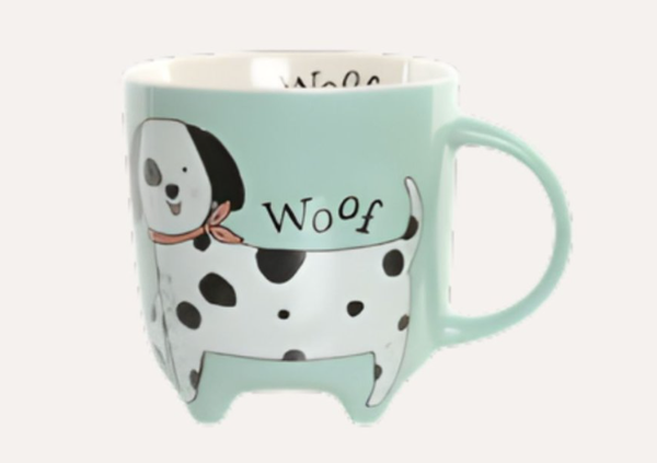 MUG PORCELANA 9X7X9.4 360ML PERRO WOOF