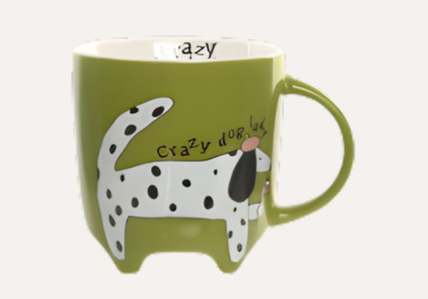 MUG PORCELANA 9X7X9.4 360ML CRAZY DOG LADY/PERRO