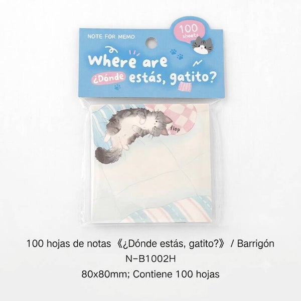 BLOC DE NOTAS 100 PÁGINAS GATO 001