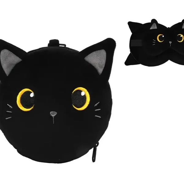 ALMOHADA CON ANTIFAZ GATO NEGRO