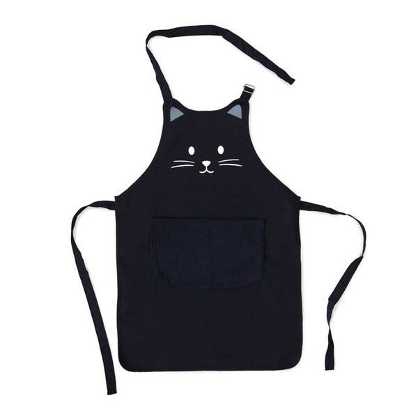 DELANTAL KITTY NEGRO 80CM POLIÉSTER & GATO