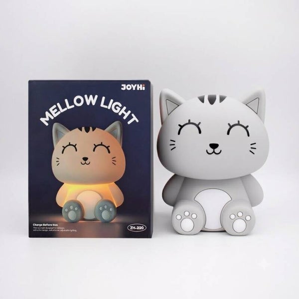LUZ NOCTURNA DE SILICONA GREY CAT GATO