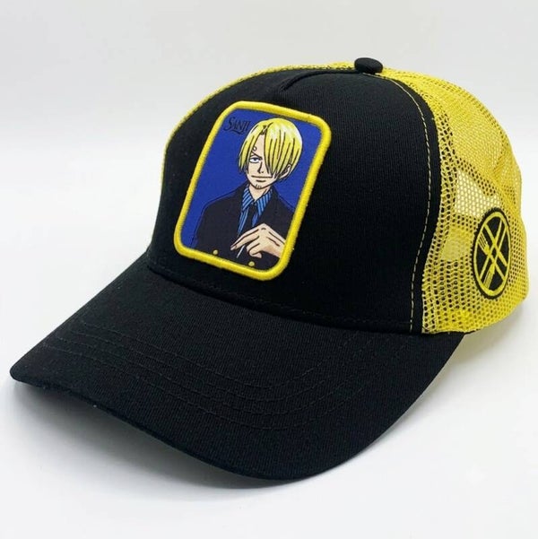 GORRA ONE PIECE TRUCKER SANJI NEGRO/AMARILLO