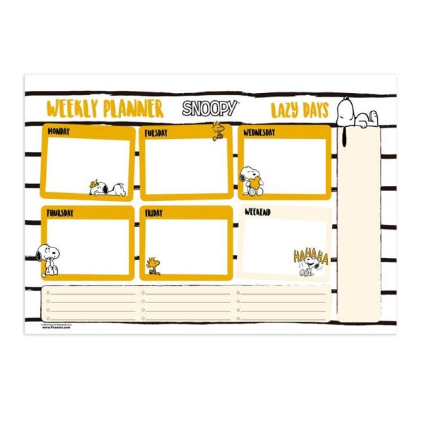 BLOC PLANIFICADOR SEMANAL A4 SNOOPY LAZY DAYS