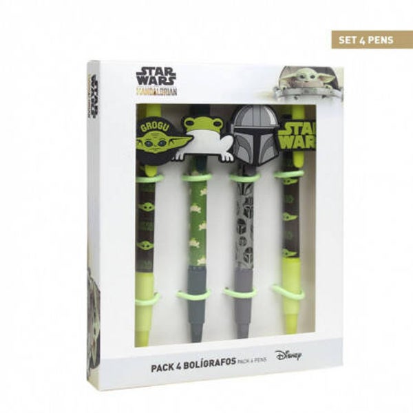 BOLÍGRAFOPACK x4 THE MANDALORIAN GROGU