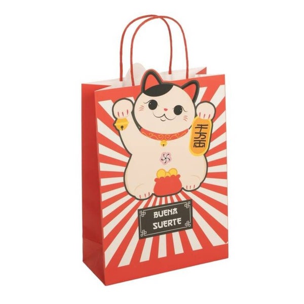 BOLSA PAPEL L MANEKI NEKO GATO DE LA SUERTE 26 x 10 x 32CM