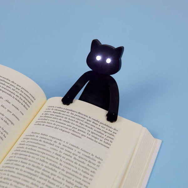 LUZ LECTURA MEOW NEGRO SILICONA 2XCR1220 & GATO