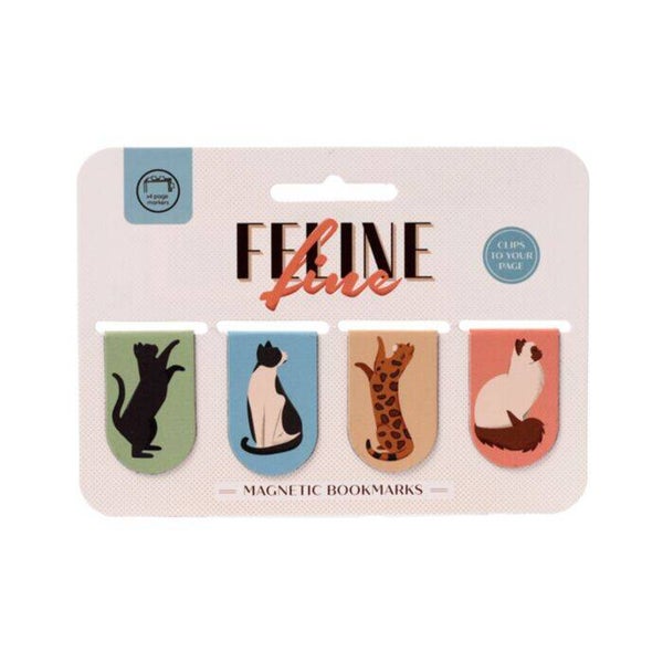 SET DE MARCAPÁGINAS MAGNÉTICOS GATOS FELINE FINE