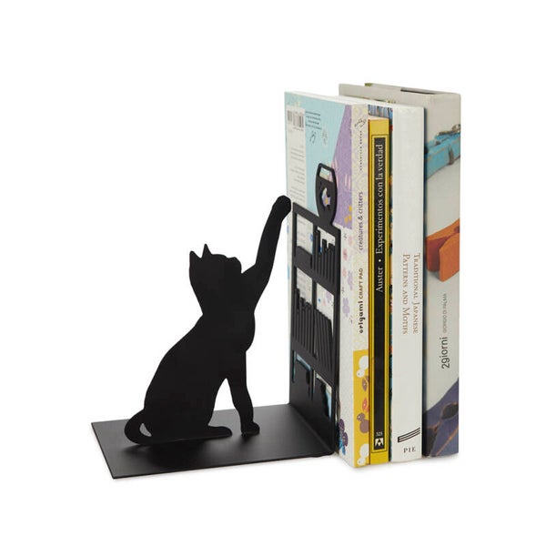SUJETALIBROS FISHING CAT NEGRO METAL GATO