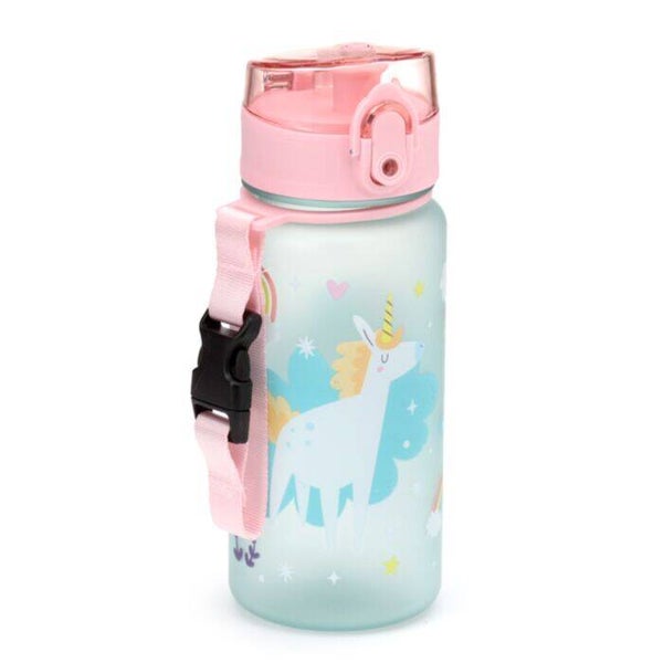 BOTELLA DE AGUA INFANTIL INASTILLABLE UNICORNIO MÁGICO 350ML