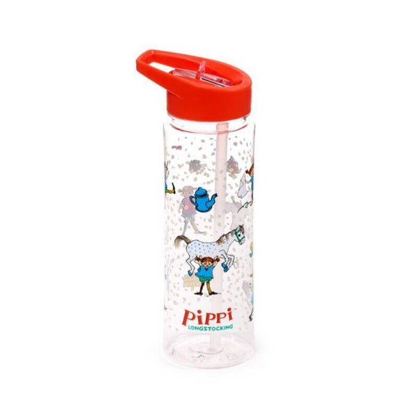 BOTELLA DE AGUA INASTILLABLE CON PAJITA PIPPI CALZASLARGAS
