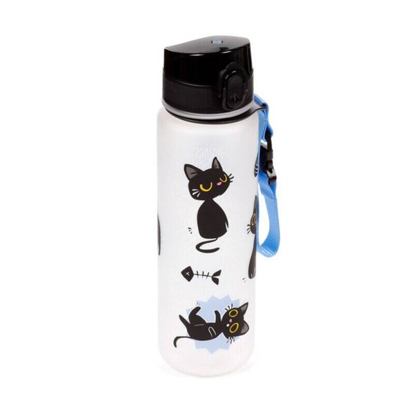BOTELLA DE AGUA INASTILLABLE GATO NEGRO LUCKY THE BLACK CAT 600ML