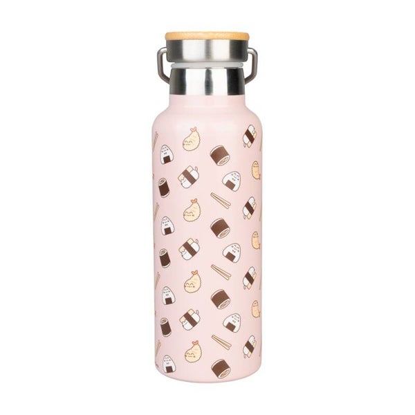 BOTELLA METALICA CON ASA GATO PUSHEEN SUSHI ROLL