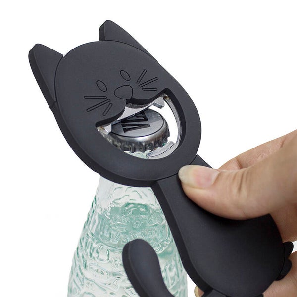 ABREBOTELLAS KATY MAGNÉTICO GATO GRIS PVC