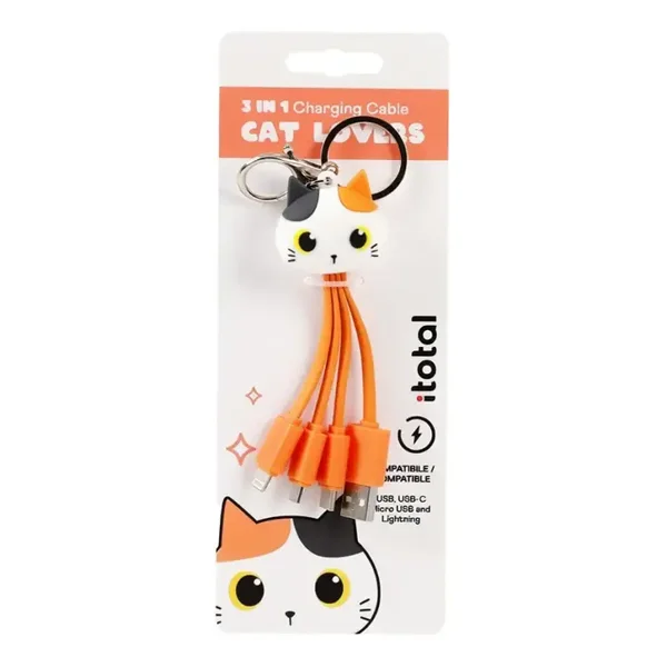CABLE 3 EN 1 ORANGE GATO