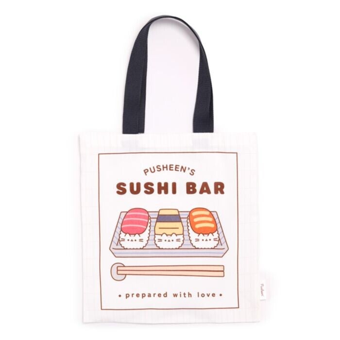 TOTE BAG REUTILIZABLE GATO PUSHEEN SUSHI CLUB