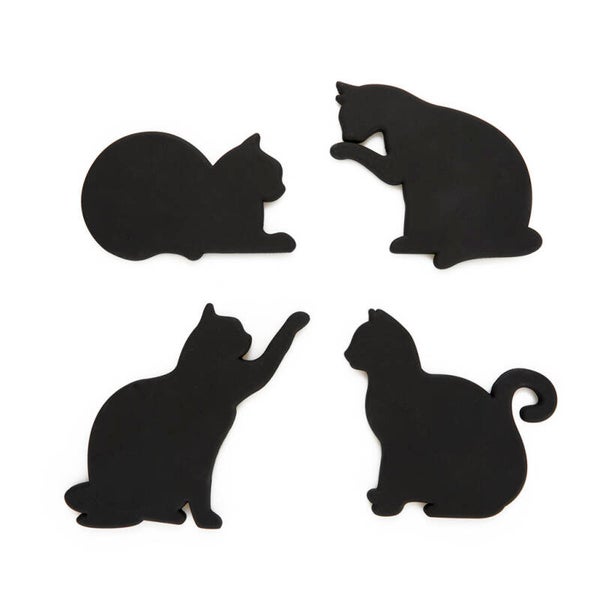 POSAVASOS CAT X4 SILICONA GATO