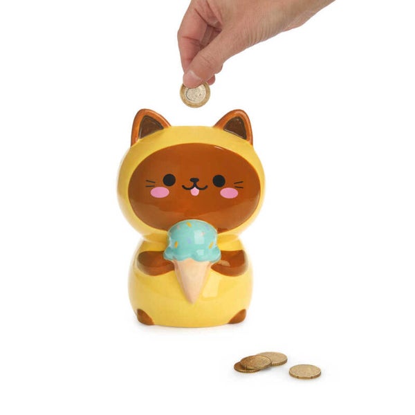 HUCHA KAWAII MINTY AMARILLO CERÁMICA & GATO