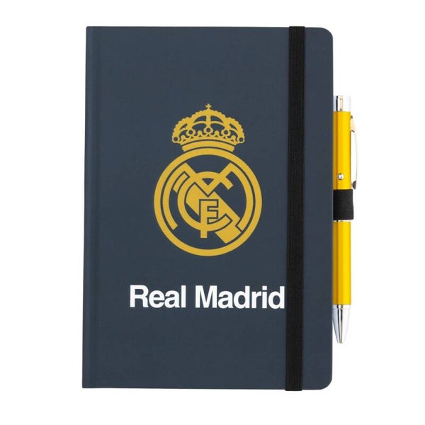 CUADERNO PREMIUM A5 CON BOLÍGRAFO PROYECTOR REAL MADRID