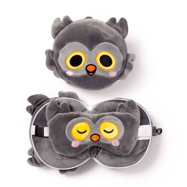 ALMOHADA DE VIAJE CON ANTIFAZ RELAXEAZZZ BÚHO WINSTON ADORAMALS