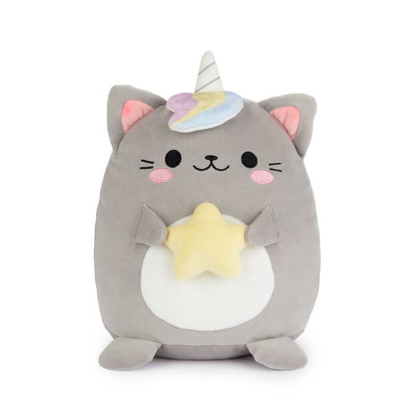 PELUCHE COJÍN FLUFFY KAWAII STARRY GRIS POLIÉSTER GATO