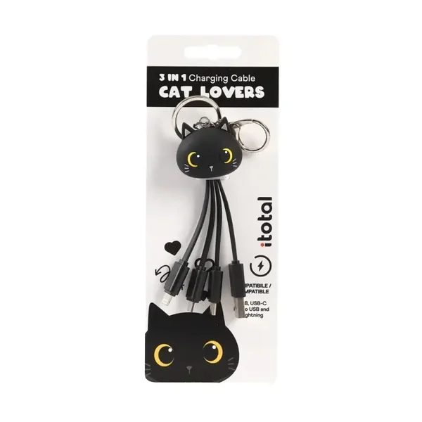CABLE 3 EN 1 BLACK CAT GATO