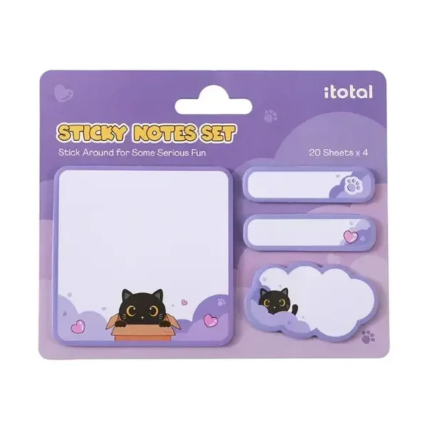 STICKY MEMOS BLACK CAT GATO