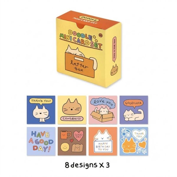 JUEGO DE MINI TARJETAS GATOS/ DOODLE MINI CARD SET 02