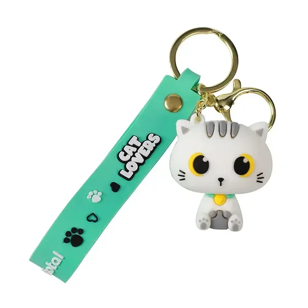 LLAVERO WHITE CAT GATO