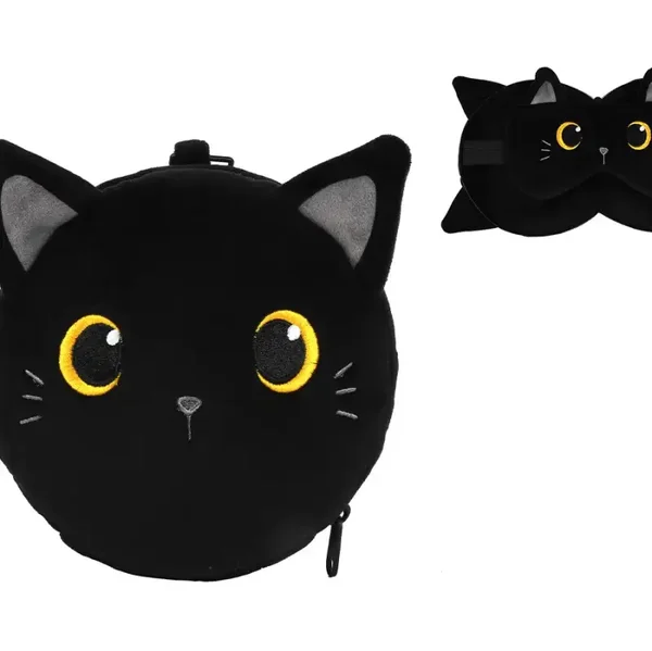 ALMOHADA CON ANTIFAZ BLACK CAT GATO