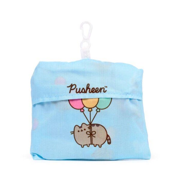 BOLSA PLEGABLE DE RPET GATO PUSHEEN CON GLOBOS