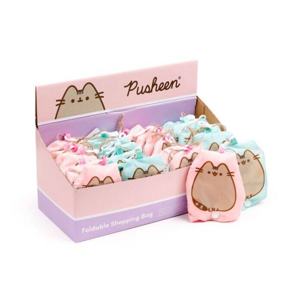 BOLSA PLEGABLE DE RPET GATO PUSHEEN CORAZONES Y ESTRELLAS