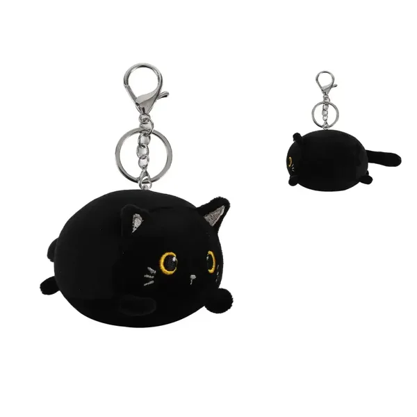 LLAVERO PLUSH BLACK CAT GATO