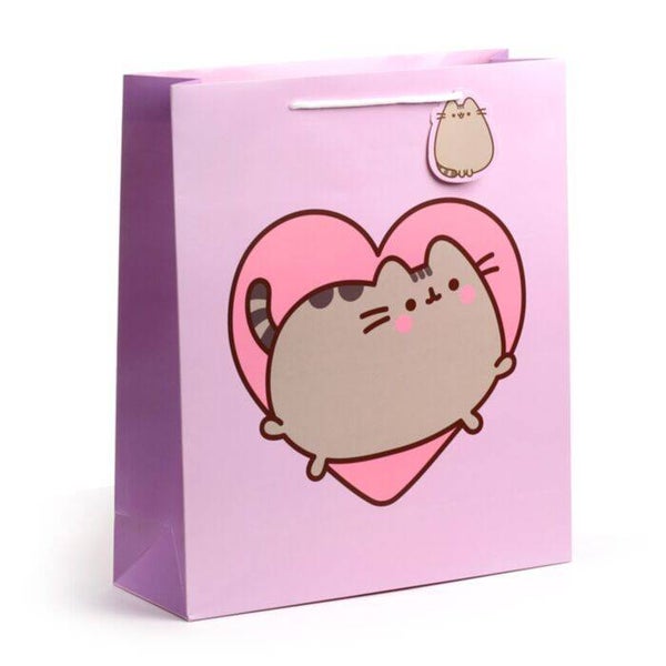 BOLSA DE REGALO EL GATO PUSHEEN Y CORAZÓN EXTRA GRANDE