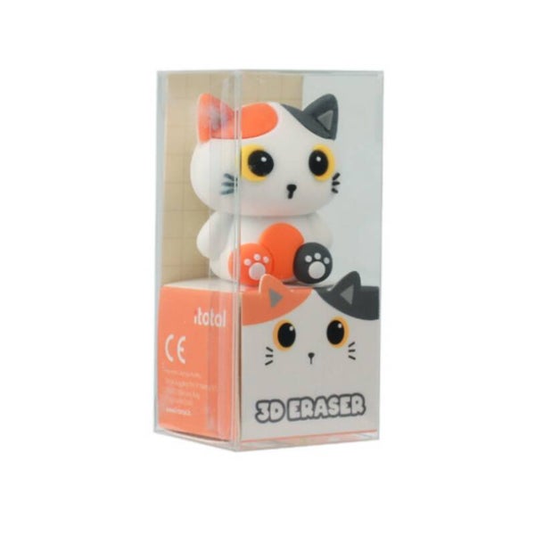 GOMA DE BORRAR 3D ORANGE CAT GATO