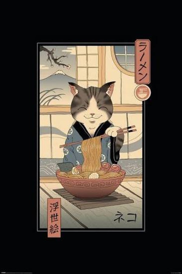 POSTER VINCENT TRINIDAD NEKO RAMEN UKIYOE GATO